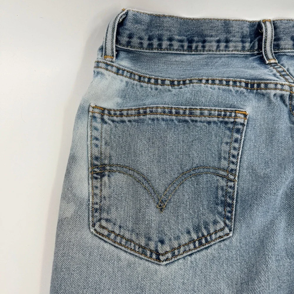 Levis 550 Relaxed Fit Mens Light Wash‎ Blue Denim Jeans 33x30 Bleach Splatter